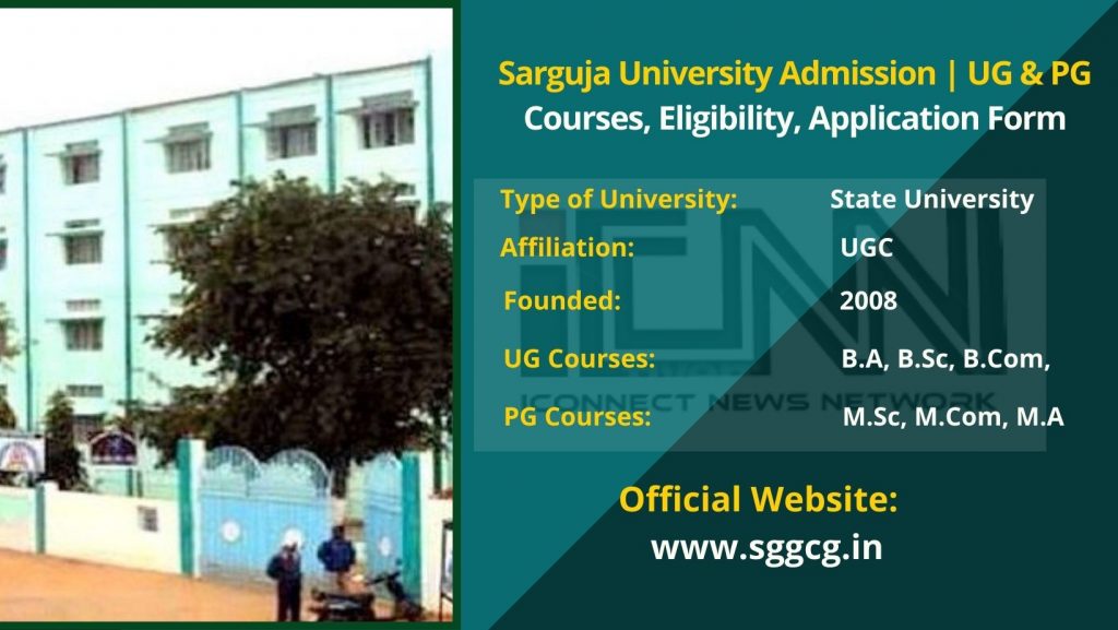 Sarguja University Admission 2025-26